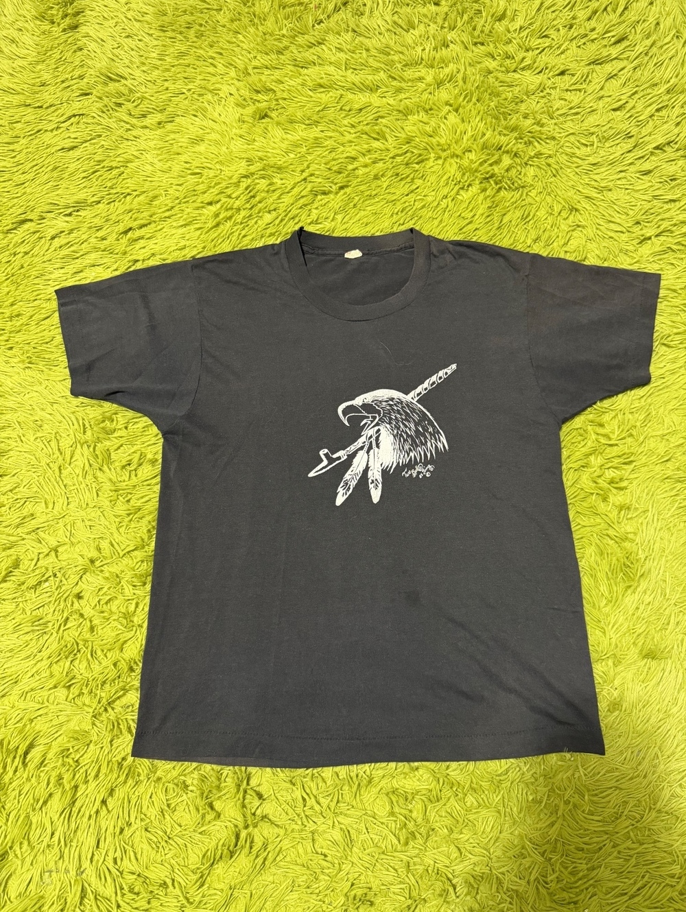 Vintage 80s Eagle Nature Graphic T-shirt Size Large Black